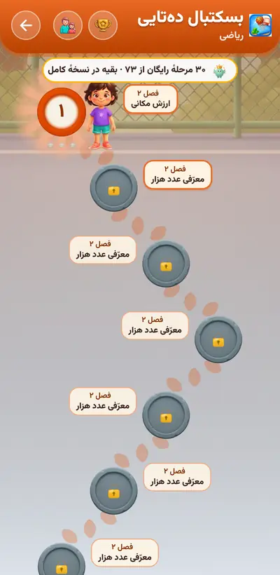 اسکرین‌شات بسکتبال ده‌تایی — ۲۱۶ مرحله
