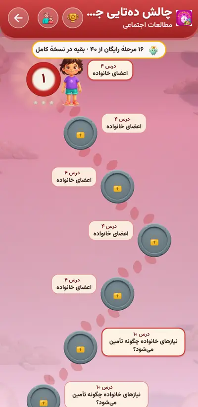 اسکرین‌شات چالش ده‌تایی جامعه — ۱۶۰ مرحله