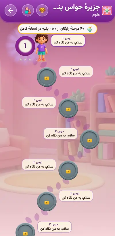 اسکرین‌شات جزیرهٔ حواس پنجگانه — ۳۸ مرحله در ۲ پایه