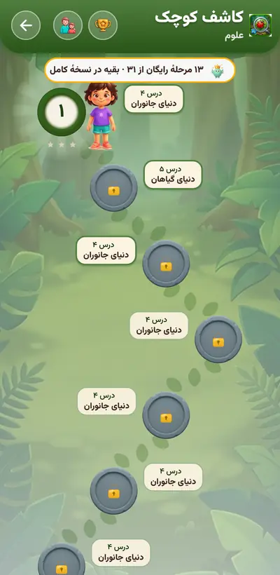 اسکرین‌شات کاشف کوچک — ۱۲۹ مرحله در ۶ پایه
