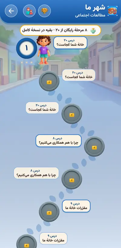 اسکرین‌شات شهر ما — ۸۶ مرحله در ۴ پایه