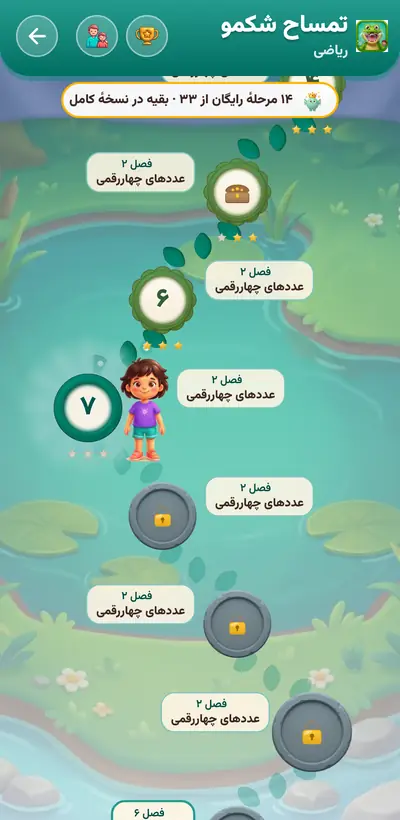 اسکرین‌شات تمساح شکمو — ۱۵۶ مرحله در شش پایه